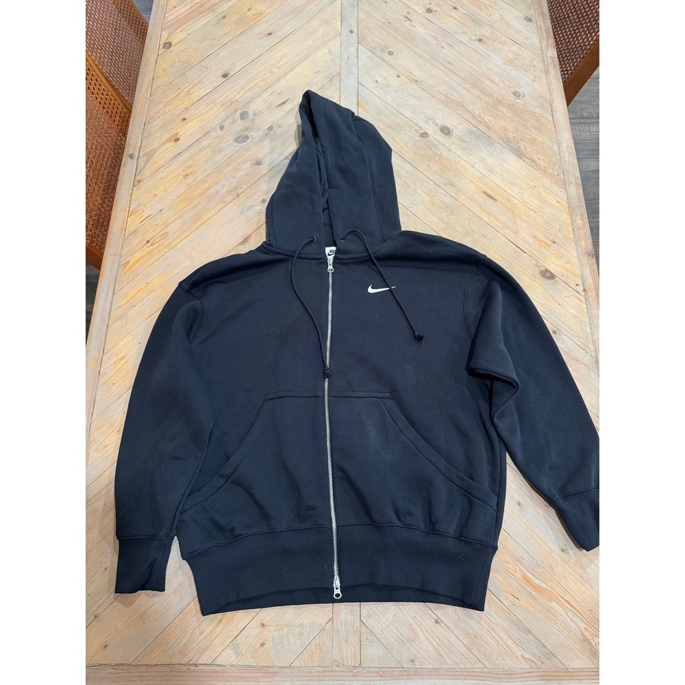 Nike Phoenix Fleece Full Zip Hoodie Black Oversized Sweatshirt DQ5758-010 Womens